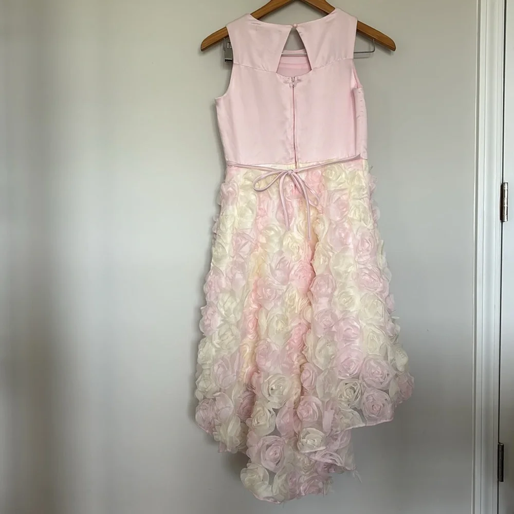 Xtraordinary Pink Floral Party Dress Sz 14 EUC